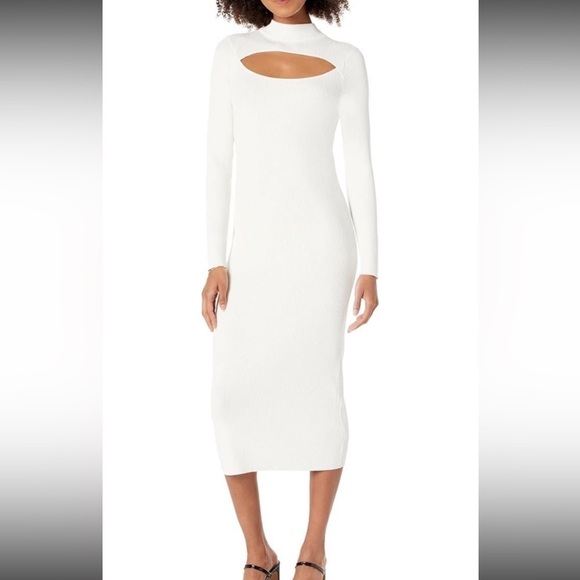 The Drop Women's Chantal Midi Bodycon Fitted Cutout Rib Dress NWT size XXS - Picture 2 of 10